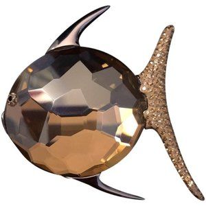 Swarovski Gold Fish Brooch